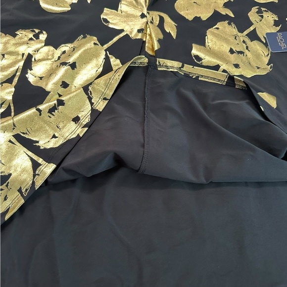 NWT Rachel Roy Black & Gold Graphic Tunic Top Size 2X - Picture 10 of 17